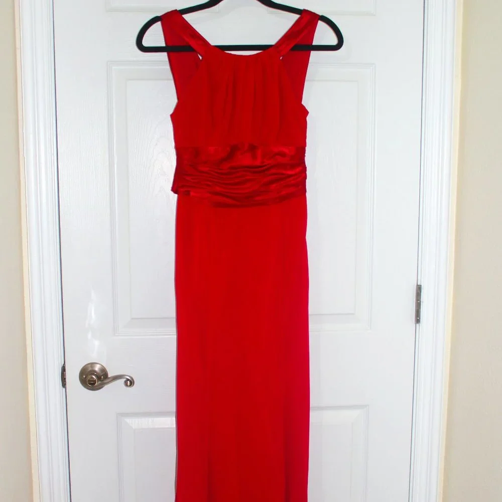 David's Bridal Red Bridesmaid Dress - Picture 1 of 3